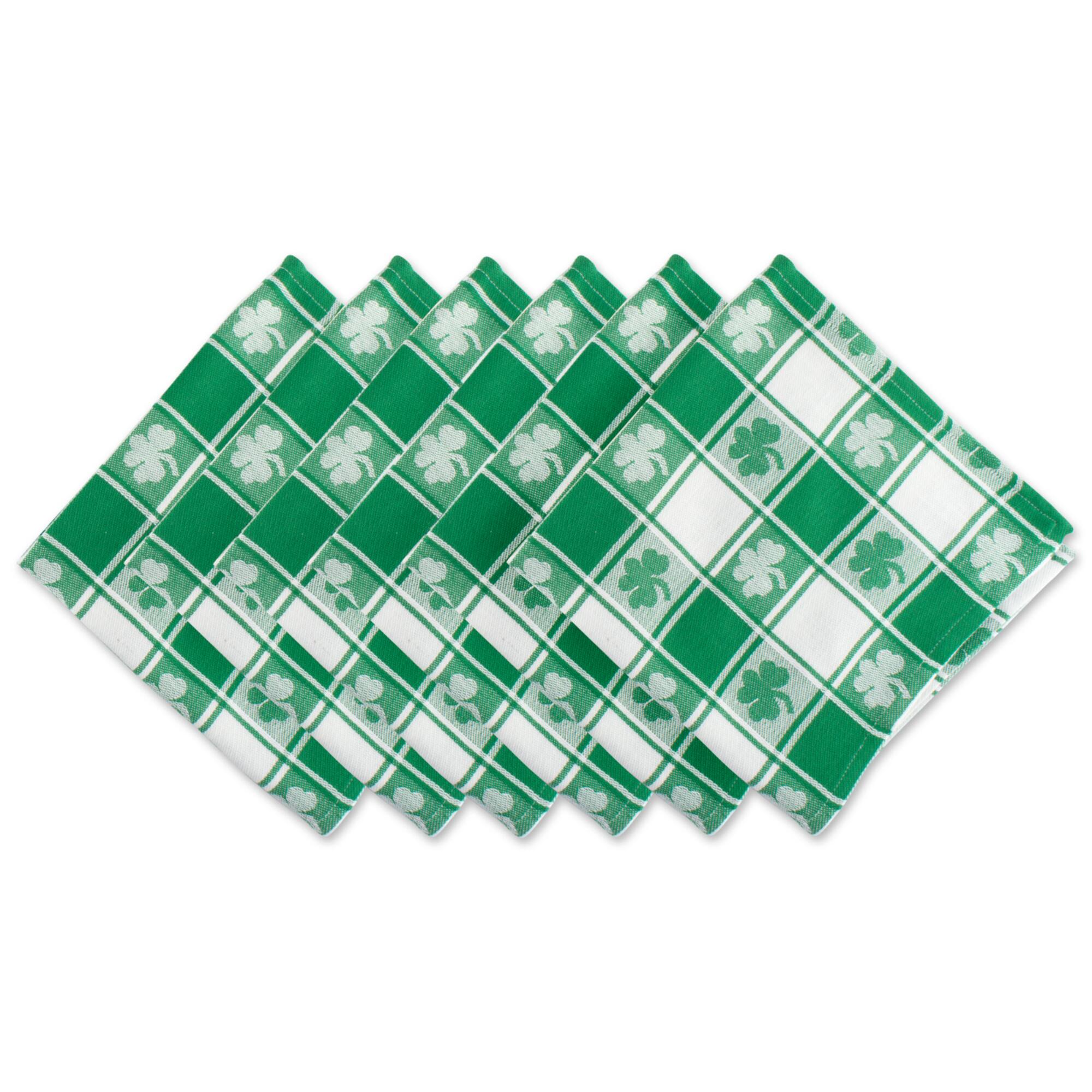 DII® Shamrock Woven Check Napkins, 6ct.
